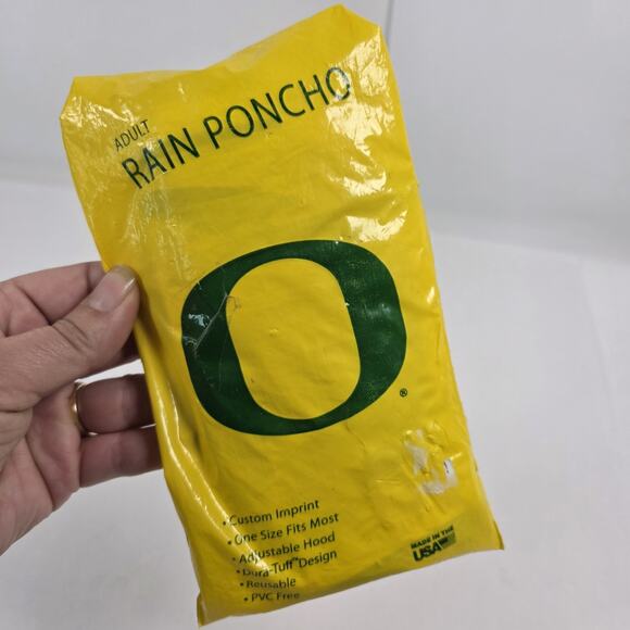 Oregon Ducks University of Oregon Mad dasher Hooded Poncho adjustable hood - Picture 2 of 4